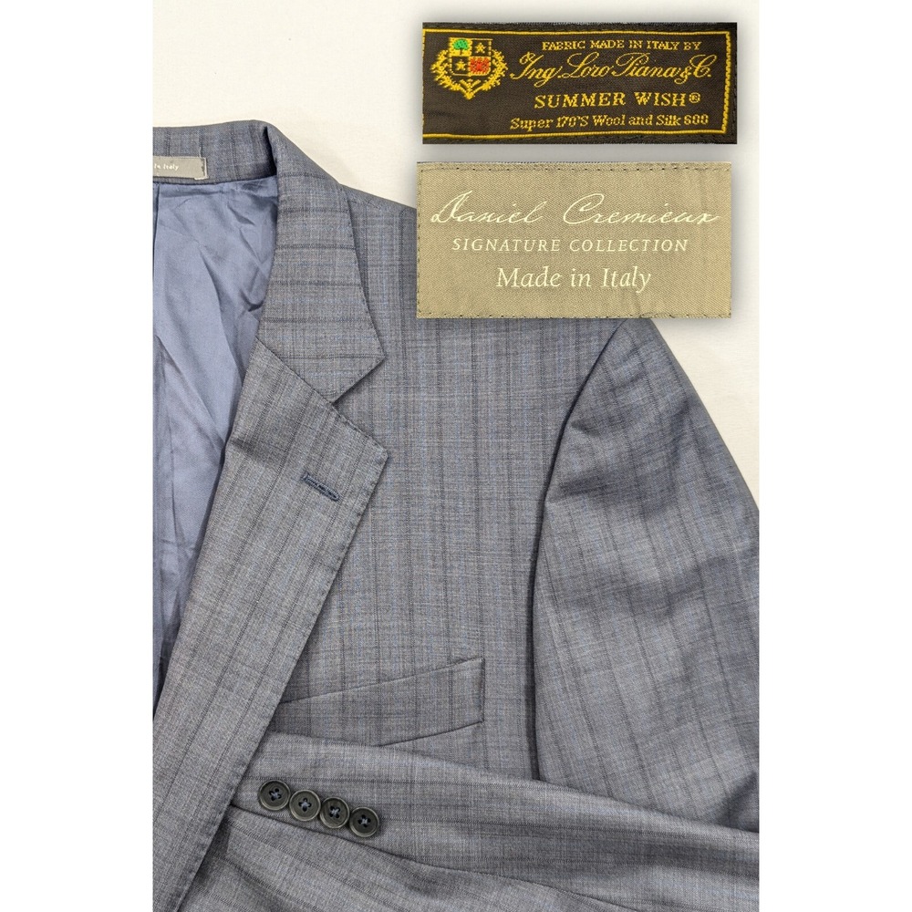 Cremieux Blazer Sport Suit Jacket Loro Piana Summer Wish 170s Silk Wool 44L Slim